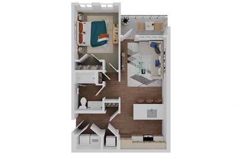 1 bed 1 bath A1p Floor Plan at The Quinn Luxury Apartment Homes, Pensacola, FL